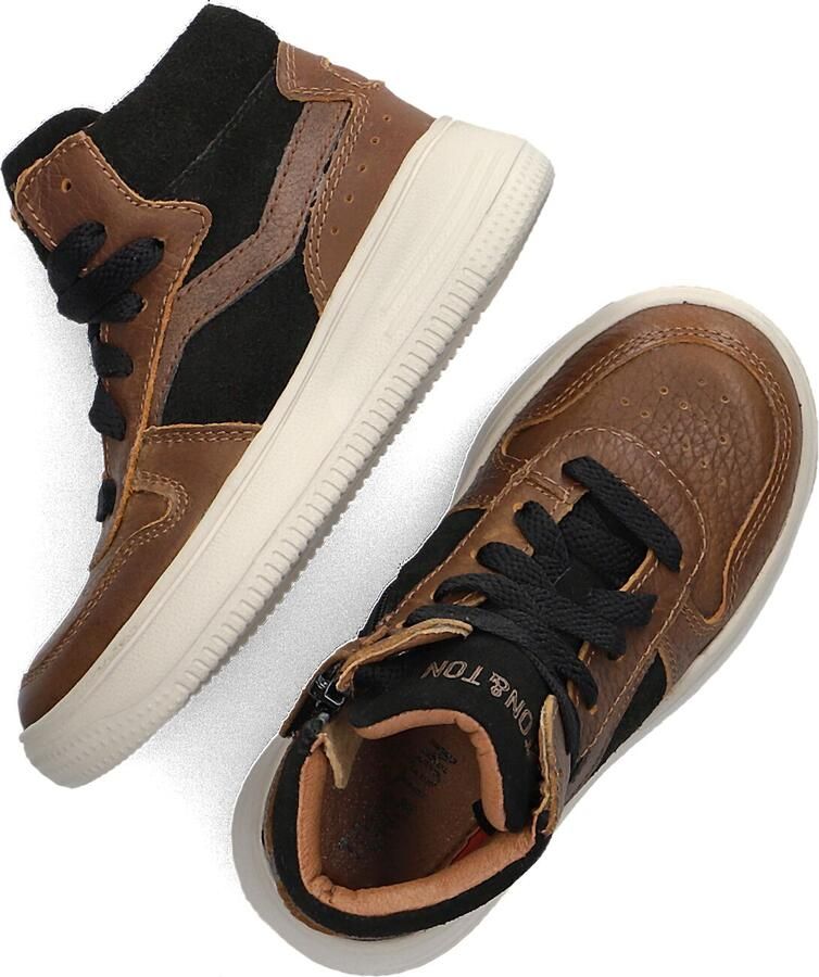 Ton & Ton Olle Hoge sneakers Leren Sneaker Jongens Kids Cognac - Foto 2