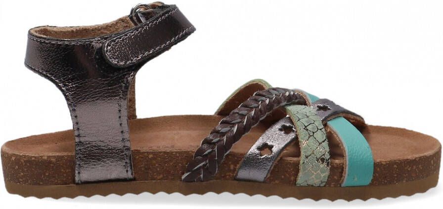 Ton & Ton Meisjes Platte sandalen Pl_omo08 Zilver Leer