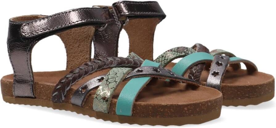Ton & Ton Meisjes Platte sandalen Pl_omo08 Zilver Leer