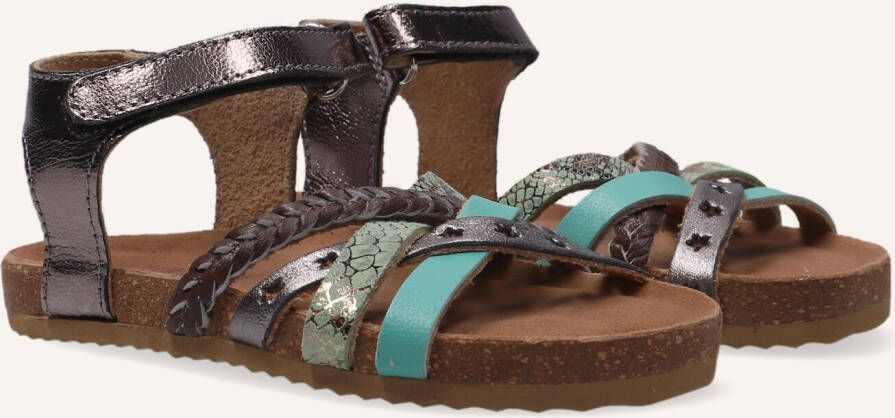 Ton & Ton Meisjes Platte sandalen Pl_omo08 Zilver Leer