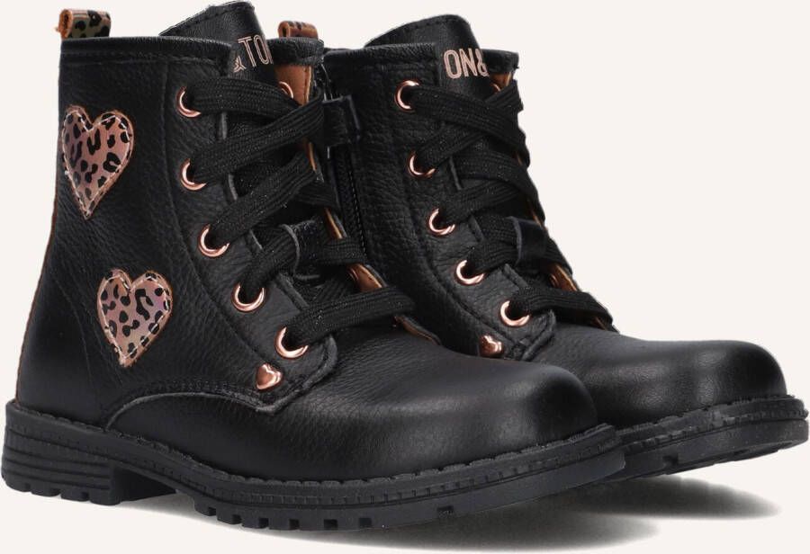 Ton & Ton Hedvig Veterboots Laarzen Met Veters Meisjes Kids Zwart