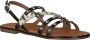 Ton & Ton Meisjes Platte sandalen Sh709 Zwart Leer - Thumbnail 1