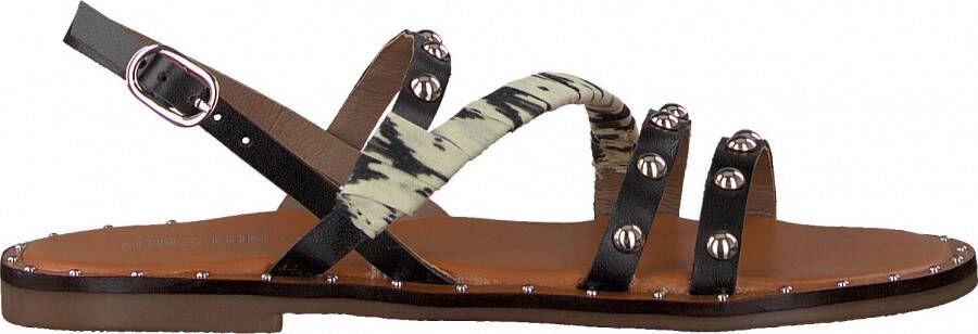Ton & Ton Meisjes Platte sandalen Sh709 Zwart Leer