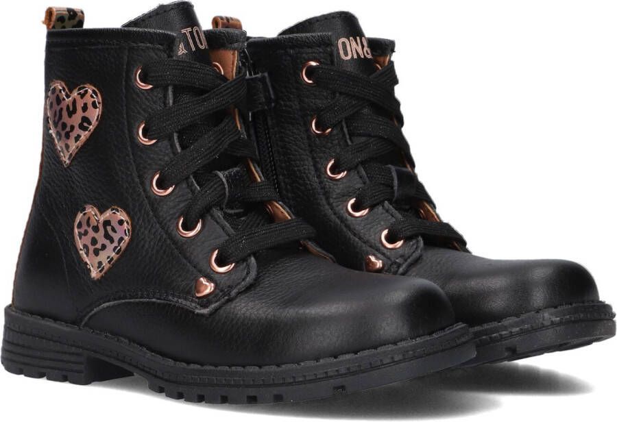 Ton & Ton Hedvig Veterboots Laarzen Met Veters Meisjes Kids Zwart