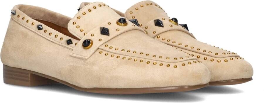 Toral Beige Suède Loafers met Studs Beige Dames