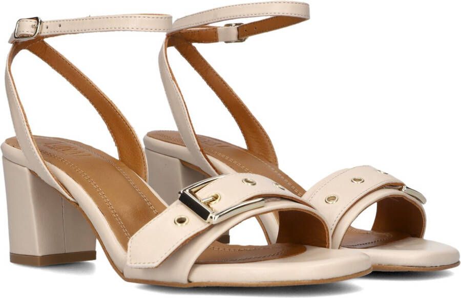 Toral Beige Leren Sandalen met Blokhak Beige Dames