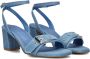 Toral Blauwe Denim Sandalen met Blokhak Blue Dames - Thumbnail 1