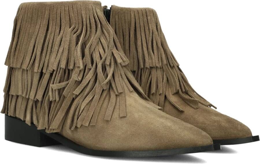 TORAL Enkellaarsjes Dames Adele Fringes Maat: 39 Materiaal: Suède Kleur: Camel