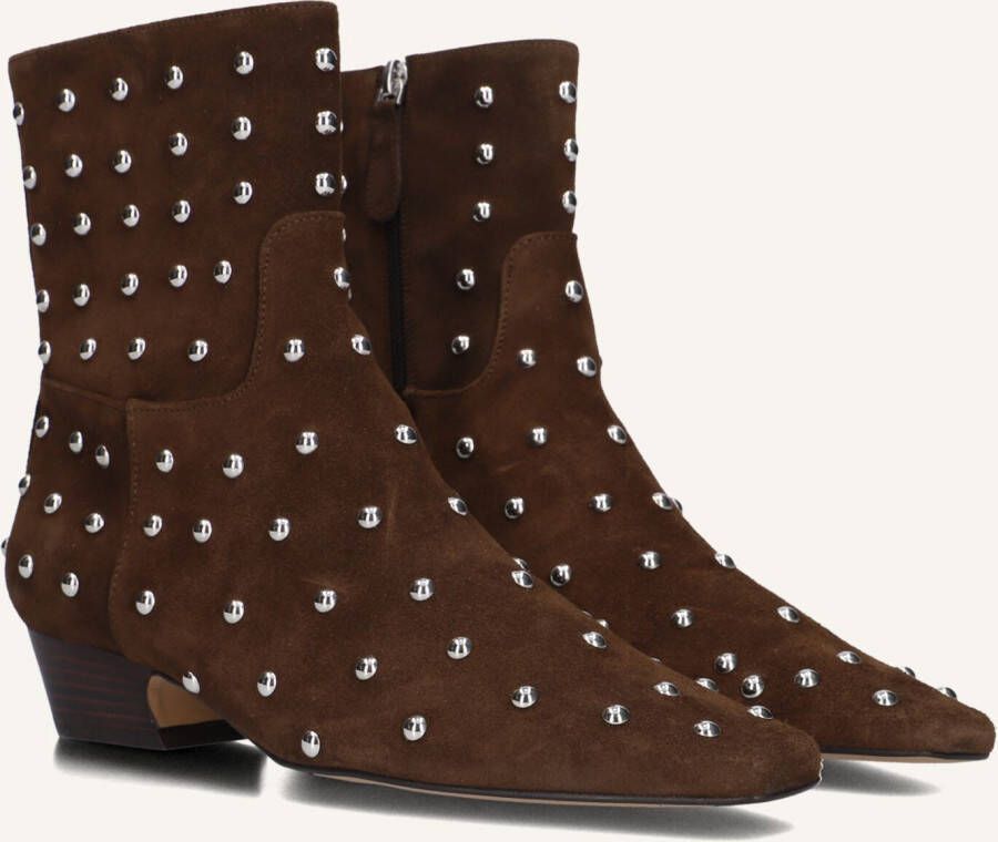 TORAL Enkellaarsjes Dames Irene Punk Maat: 39 Materiaal: Suède Kleur: Bruin