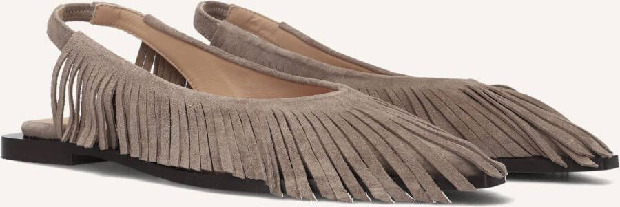 TORAL Slingbacks Dames Paris Fringes Maat: 38 Materiaal: Suède Kleur: Camel