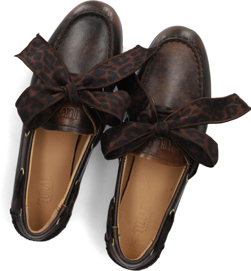 TORAL Loafers Dames Tl-nahua Foulard Leopard Leer Bruin - Foto 3