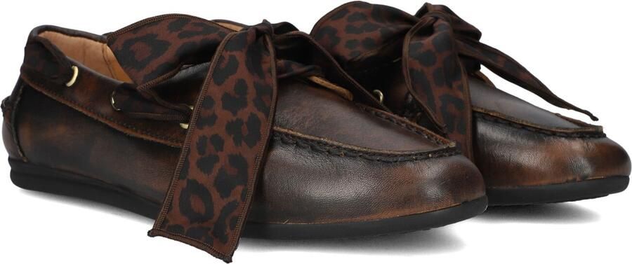 TORAL Loafers Dames Tl-nahua Foulard Leopard Leer Bruin