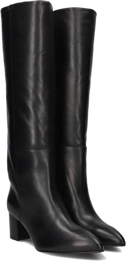 Toral Leren kniehoge laarzen met puntige neus en dikke hak Black Dames