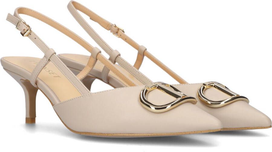 Twinset Oval T Logo Slingback Schoenen Beige Dames