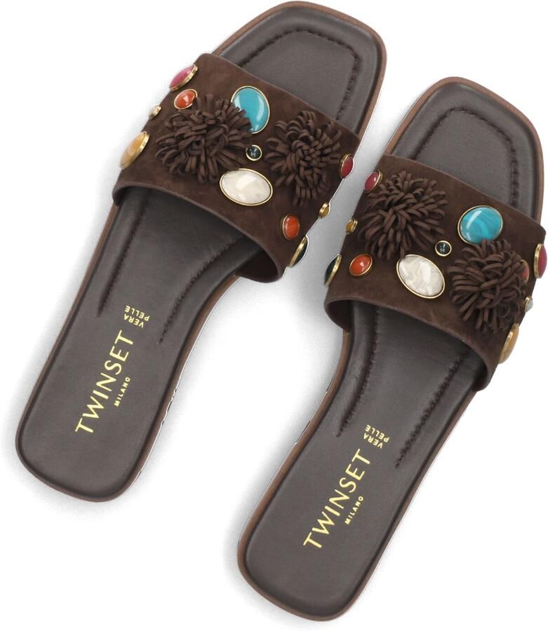 TwinSet Milano 261tgt062 Slippers Dames Bruin - Foto 2