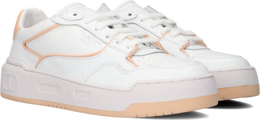 Twinset Lage Sneakers met Roze Accenten White Dames