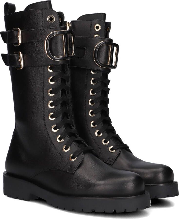 TWINSET MILANO Veterboots Dames 242tcp084 Maat: 38 Materiaal: Leer Kleur: Zwart