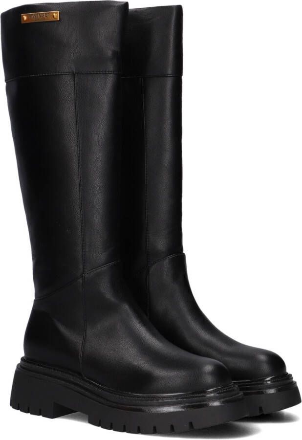 TWINSET MILANO Hoge Laarzen Dames 242tcp048 Maat: 37 Materiaal: Leer Kleur: Zwart
