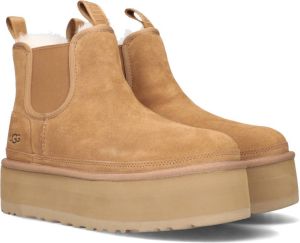 Ugg Neumel Chelsea laars met plateauzool voor Dames in Brown Leder