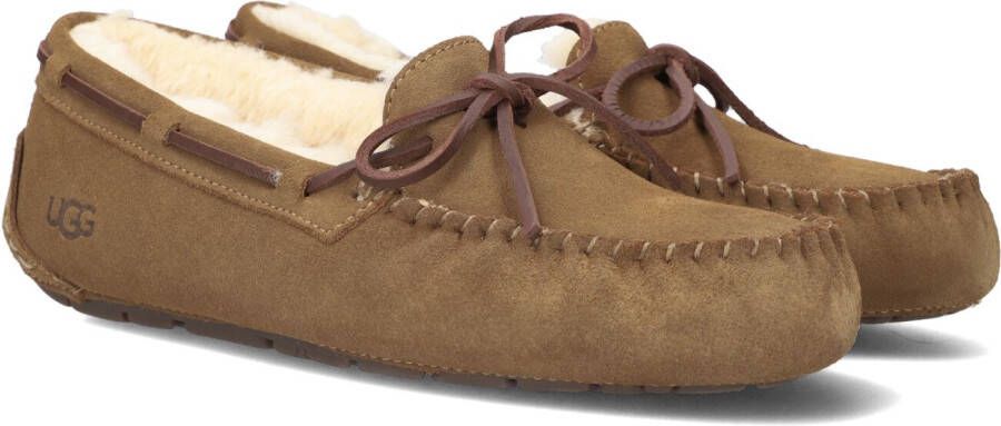 UGG Pantoffels Dames Sloffen Instappers Suède Harde zool Dichte hiel 1107949 Cognac