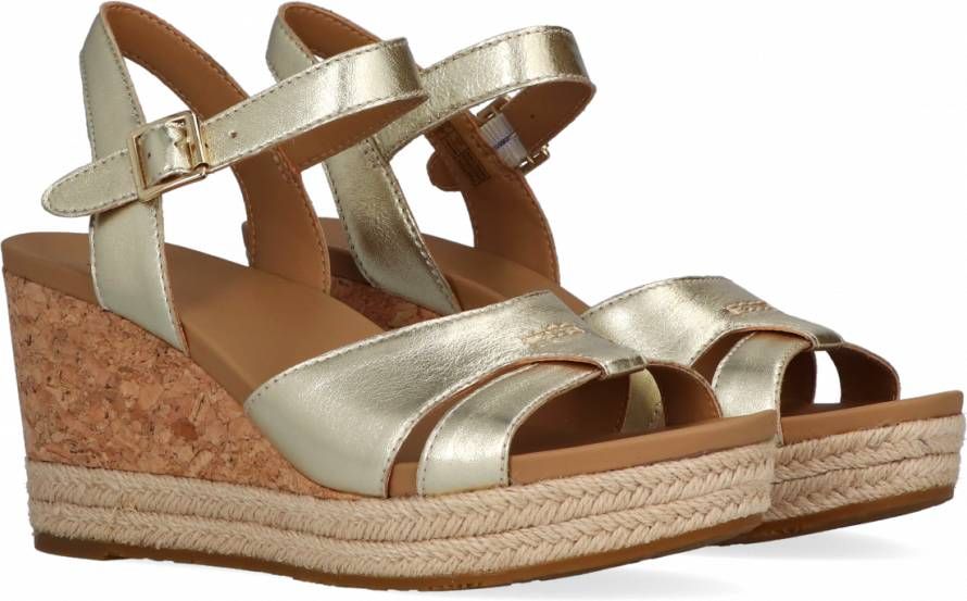 Ugg Cloverdale Sandalen met Skeehak voor Dames in Gold | Leder - Schoenen.nl