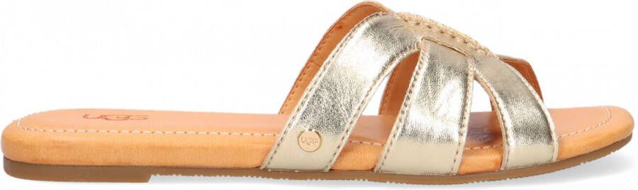 UGG Slippers Dames W Teague Maat: 37 Materiaal: Leer Kleur: Goud