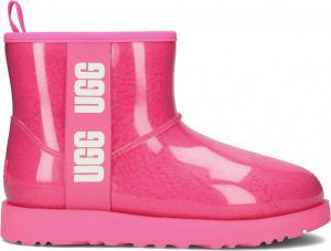 Ugg Classic Clear Mini Laarzen voor Dames in Hibiscus Pink | Faux Fur