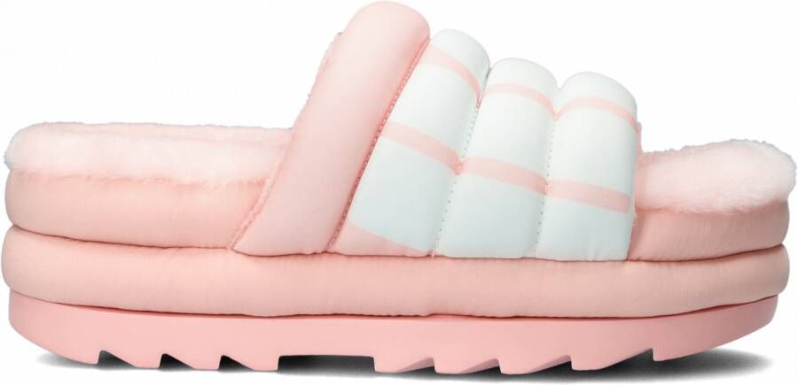 UGG Roze W Maxi Slide Logo Pantoffels