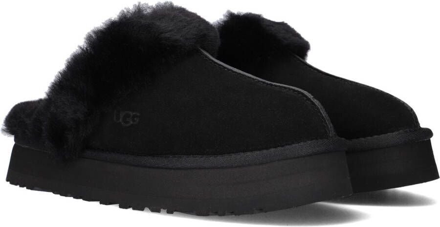 Ugg Zwarte platte schoenen met shearling voering Zwart Dames