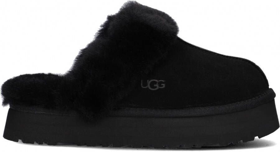 Ugg Slippers & Mules Plush Lined Black Slip-On Sandals With Thick Sole in zwart