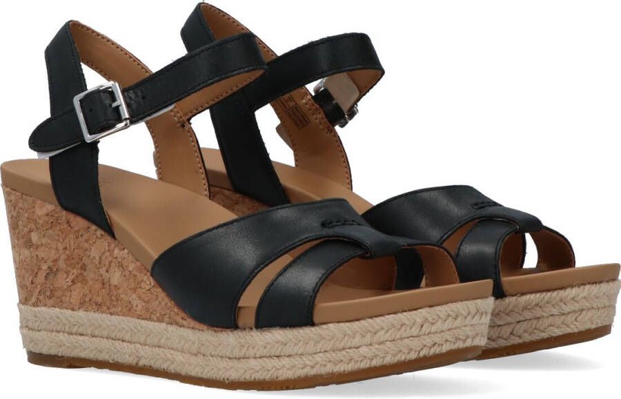 Ugg Cloverdale Sandalen met Skeehak voor Dames in Black | Leder