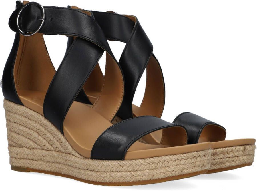 Ugg Hylda Sandales voor Dames in Black Leather | Leder