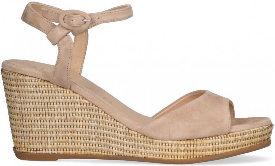 Unisa Lagata Sandalen Met Sleehak Dames Beige - Schoenen.nl