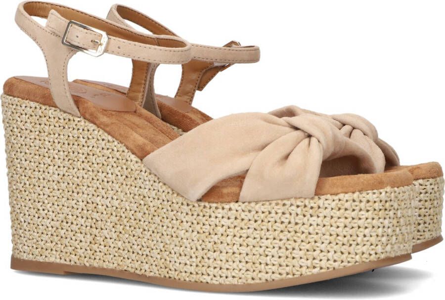 Bruin Tinten Mater Sandalen Met Sleehak Dames Beige