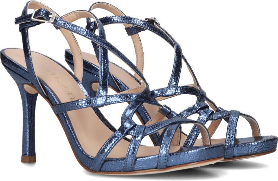 Unisa Blauwe Metallic Sandalen Yulen Blue Dames