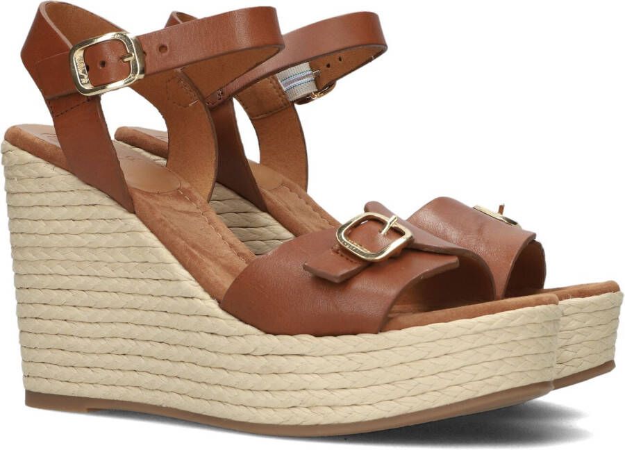 Bruin Tinten Melao Sandalen Met Sleehak Dames Bruin