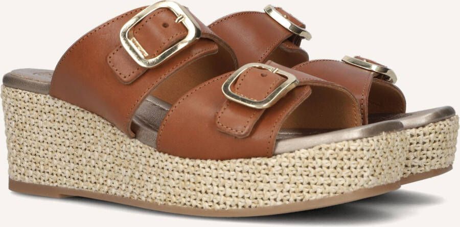 UNISA Slippers Dames Kiomi Maat: 39 Materiaal: Leer Kleur: Bruin