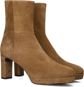Unisa Meque Enkellaarsjes Enkelboots met rits Dames Camel