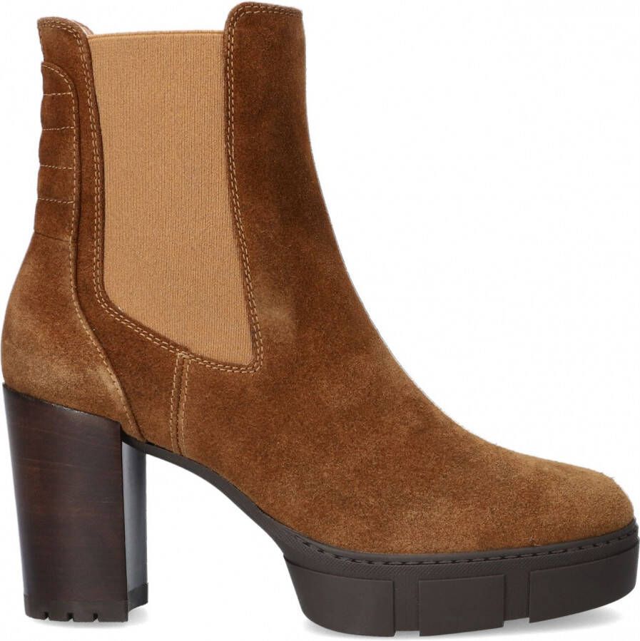 UNISA Enkellaarsjes Dames Kubel Maat: 42 Materiaal: Suède Kleur: Cognac