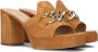 UNISA Muiltjes Dames Oberon Maat: 36 Materiaal: Suède Kleur: Cognac - Thumbnail 1