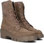 Bruin Tinten Jefis Veterboots Laarzen Met Veters Dames Taupe - Thumbnail 1