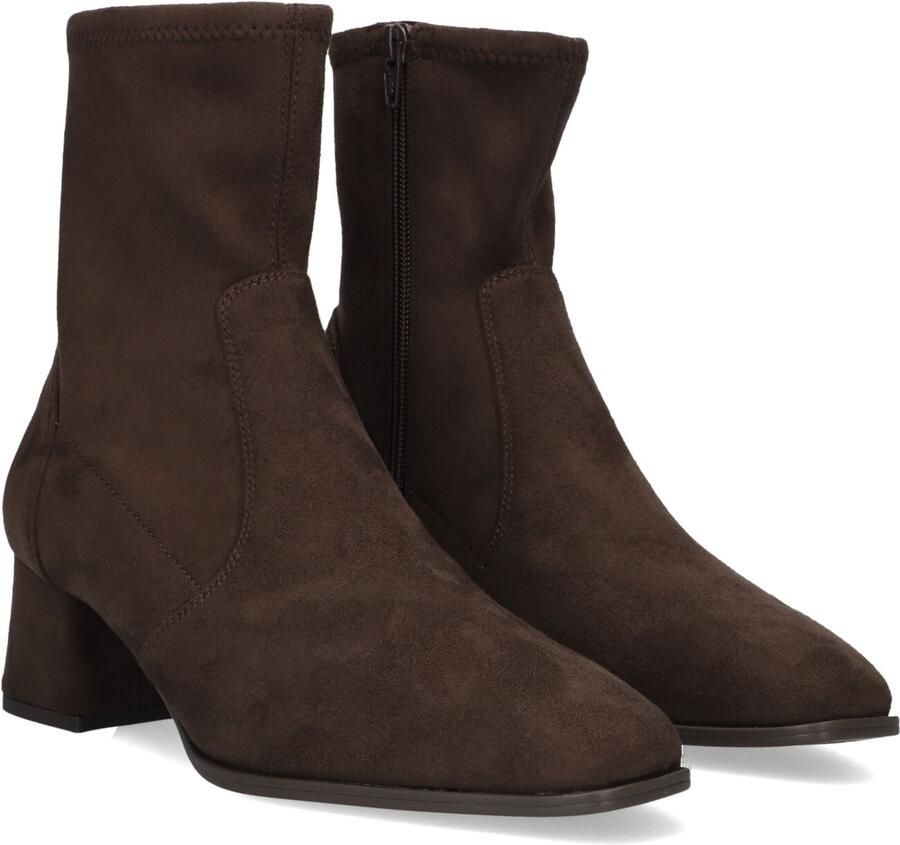 Unisa Lantos Enkellaarsjes Enkelboots met rits Dames Bruin