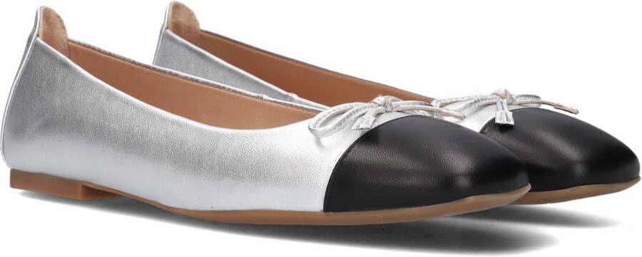 Unisa Zilver Zwart Leren Ballerina's Gray Dames