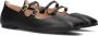 Unisa Zwarte Leren Ballerina Flats Black Dames - Thumbnail 1