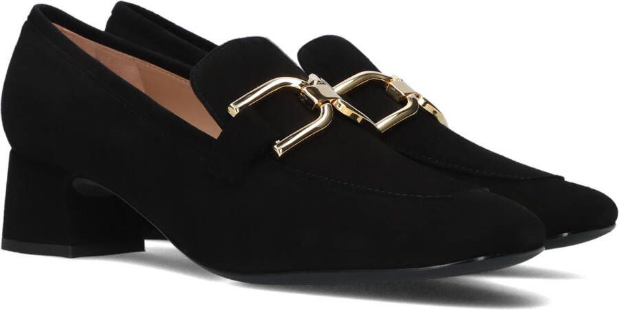 Unisa Zwarte Suède Loafers met Gouden Accent Black Dames