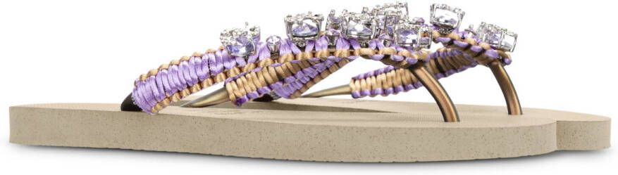 UZURII Beige Teenslippers Marcrame Poodle Doodle
