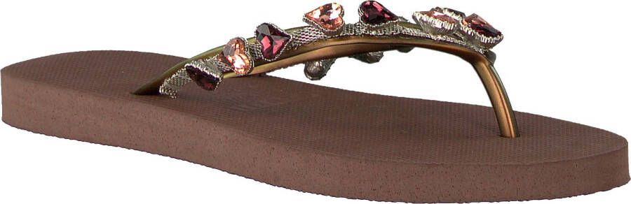 Uzurii Dames Teenslippers Heart Bronze Taupe