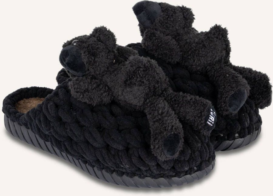 Uzurii Fozzie Bear Pantoffels Sloffen Zwart