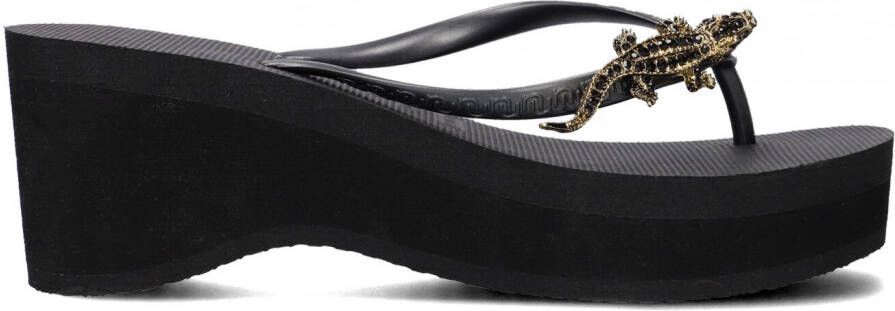 Uzurii Zwarte Teenslippers Black Crocodile