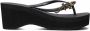 Uzurii Black Crocodile Switch High Heel Dames Slippers Black | Zwart | Black Crocodile Switch High Heel - Thumbnail 1